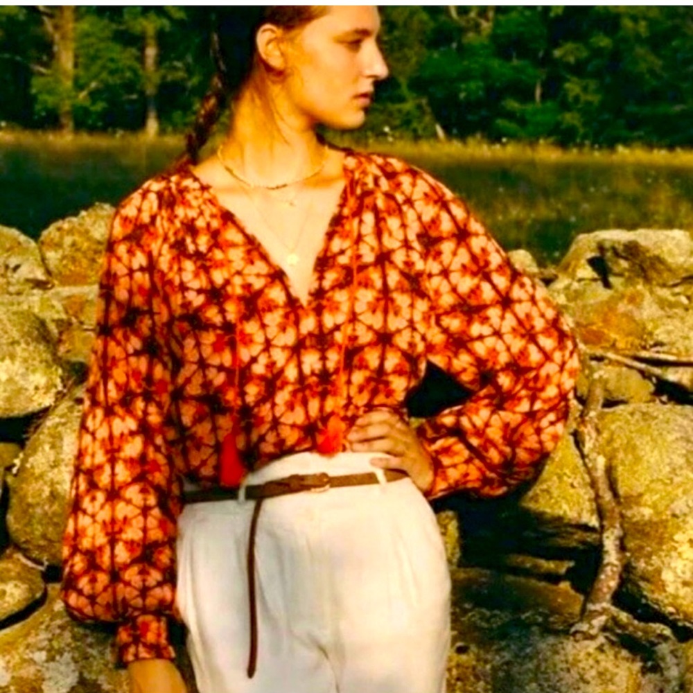 Anthropologie Porridge Elizabeth Smocked Blouse. Large size